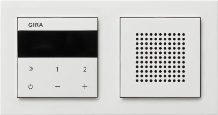 Радіо прихованого монтажу RDS IP з рамкою Е2 System 55, білий глянцевий