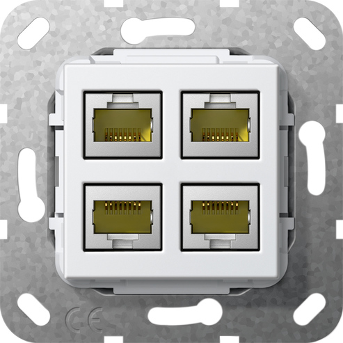 569903 Modular Jack RJ45 кат.6A 10 Гбит 4-м обтиск, білий глянцевий - Зображення 1