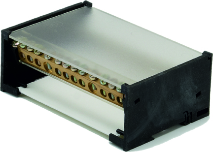38022 38022 Distribution block 2 pole black 125A for 12 copper conductors - Зображення 1