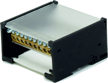 38023 38023 Distribution block 2 pole black 80A for 10 copper conductors - Зображення 1
