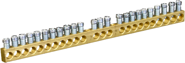 870-24 870-24 Terminal block blank brass, 24 connections - Зображення 1