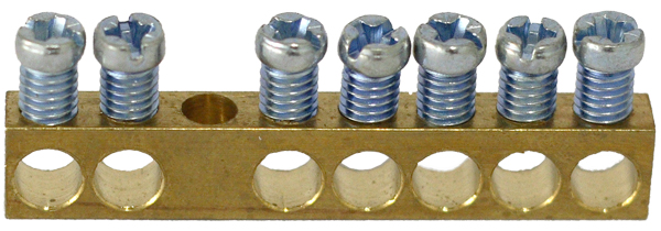 870-7 870-7 Terminal block blank brass, 7 connections - Зображення 1