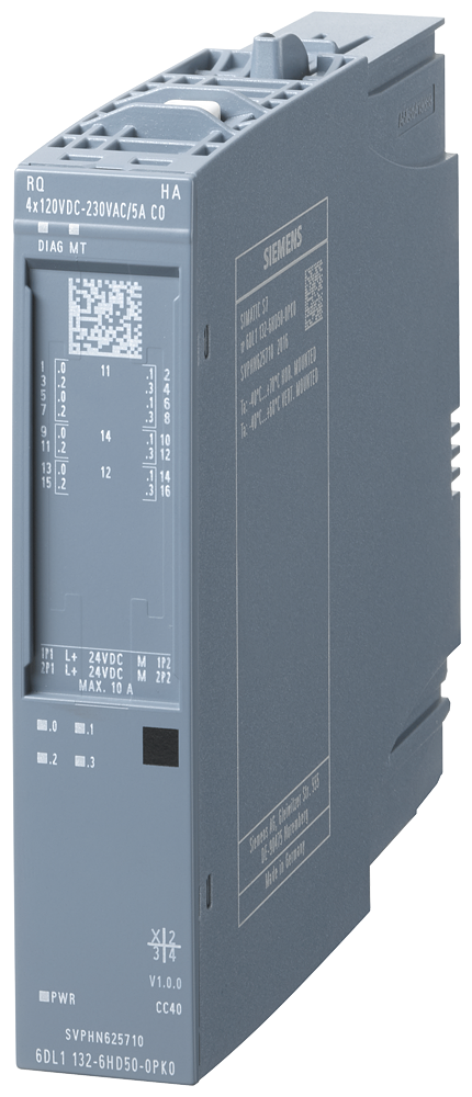 6DL1132-6HD50-0PK0 ET 200SP HA, RQ 4X120VDC-230VAC/...