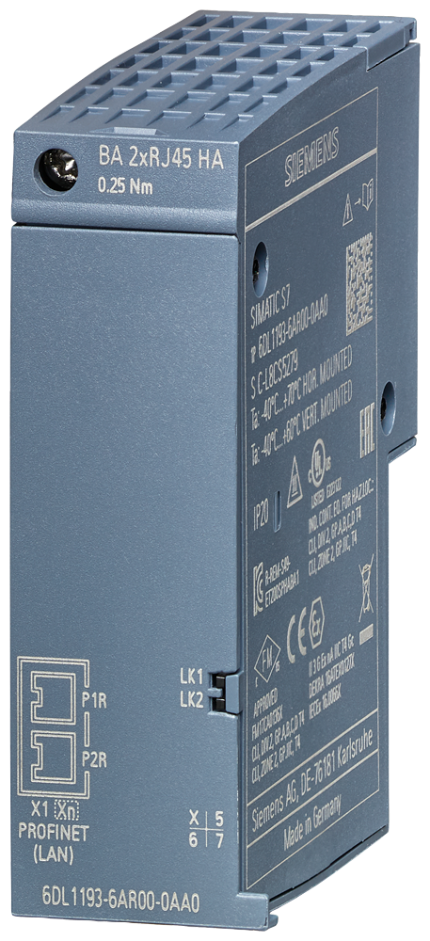 6DL1193-6AR00-0AA0 ET 200SP HA, BUSADAPTER BA 2XRJ45