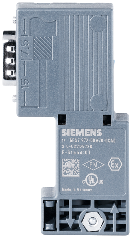 6ES7972-0BA70-0XA0 PB Connector, 90 Degree, w/o PG ...