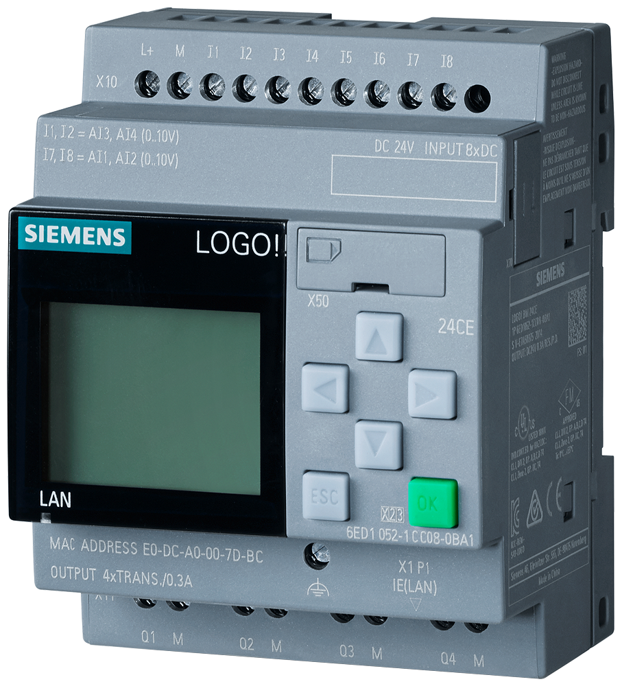 p_st7_xx_6811p 6ED1052-1CC08-0BA2 LOGO! 24CE, 8DI(4AI)/4DO, 400 Bl... - Зображення 1