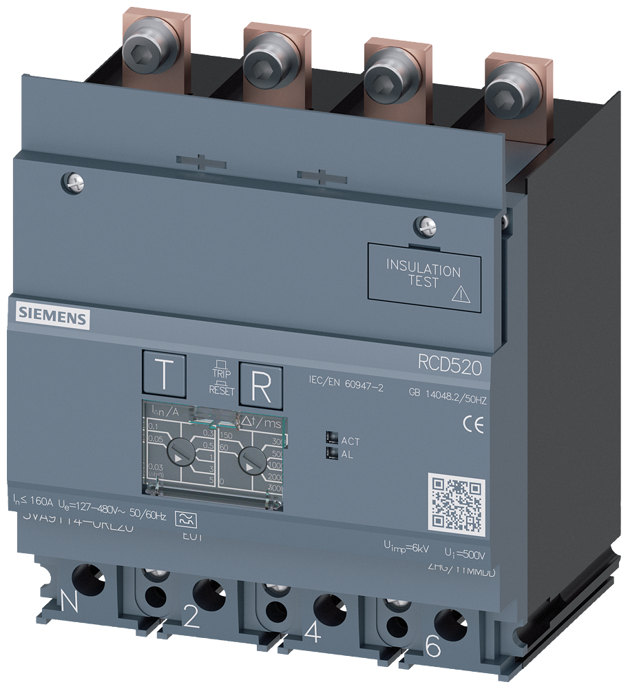 G_I202_XX_24403P 3VA9114-0RL20 RCD-MODULE RCD520 4P I=160A U=12... - Зображення 1