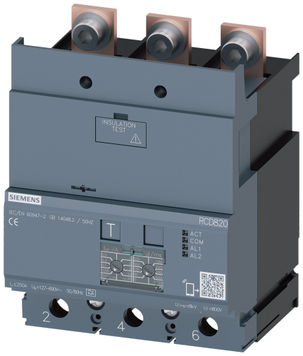 3VA9223-0RL30  RCD-MODULE RCD820 3P I=250A U=12...