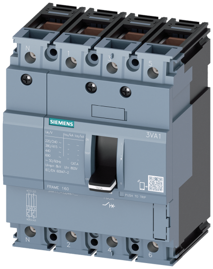 3VA1110-3GD46-0AA0  MCCB_IEC_FS160_100A_4P_25KA_TM_ ...