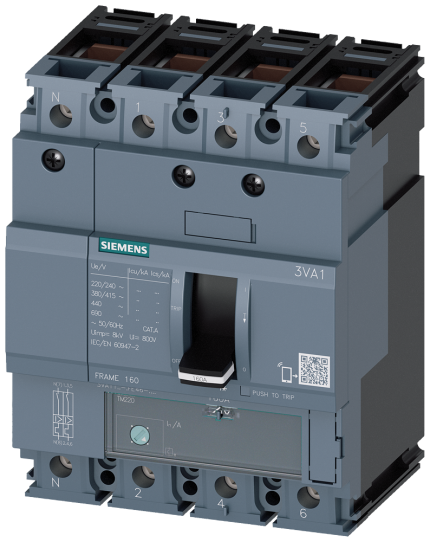 3VA1112-6GE46-0AA0 MCCB_IEC_FS160_125A_4P_70KA_TM_ ...
