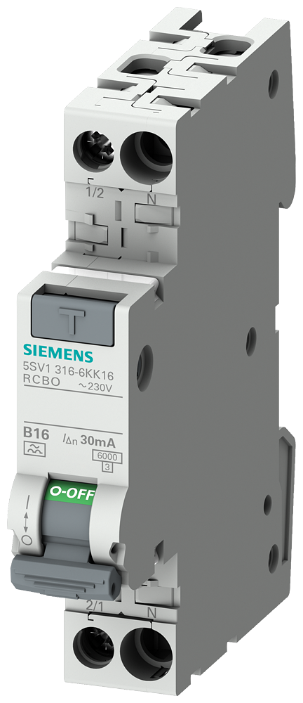G_I202_XX_44266P 5SV1316-1KK13 RCBO compact 6kA Type AC 30mA C13 - Зображення 1