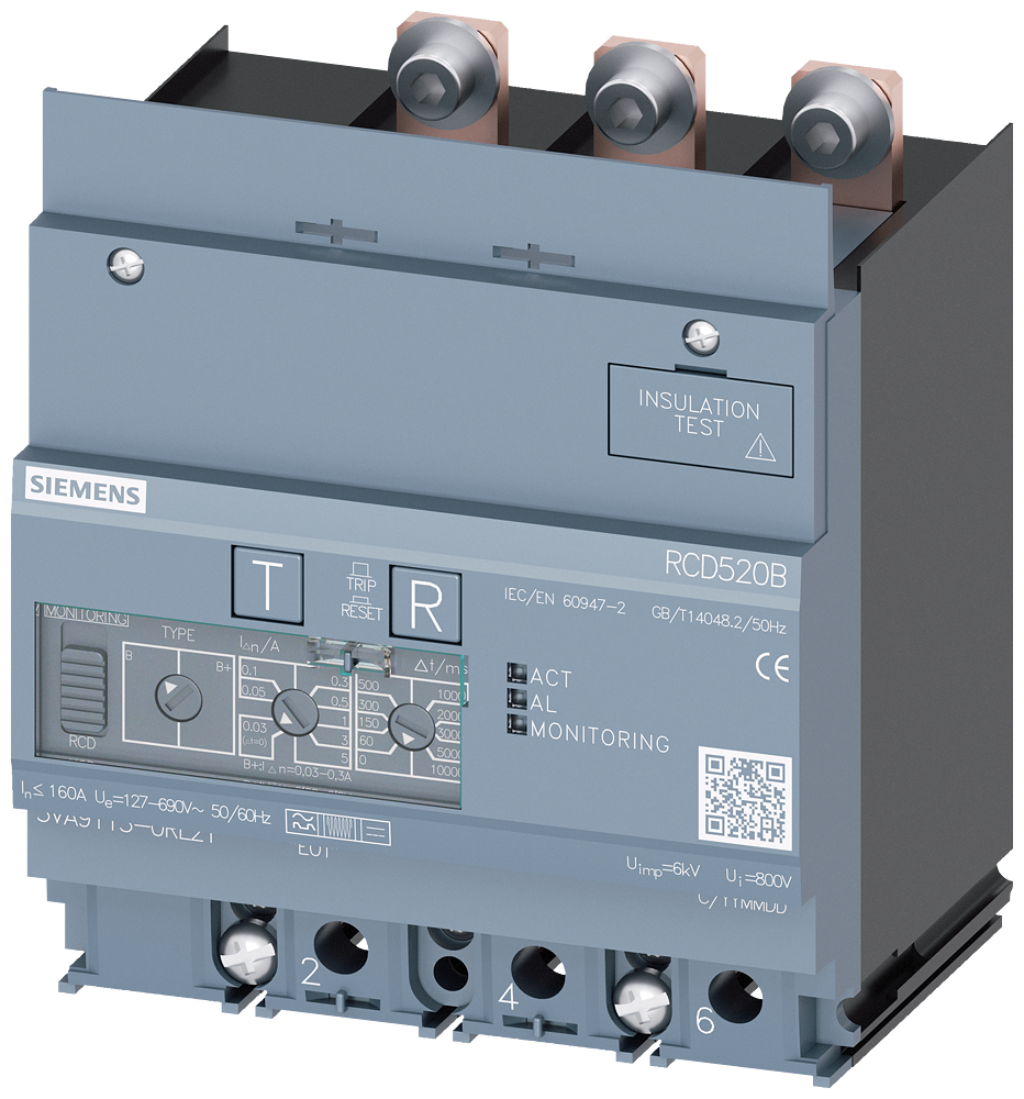 G_I202_XX_45168P 3VA9113-0RL21 RCD-MODULE RCD520B 3P I=160A U=1... - Зображення 1
