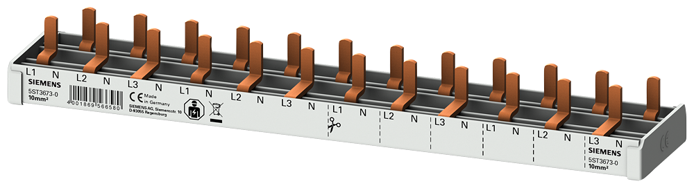 G_I202_XX_49160P 5ST3673-0 Pin Busbar 10mm2, 3p/N 12xComp 12MW - Зображення 1
