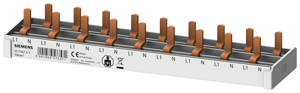 G_I202_XX_55128P 5ST3674-7 Pin Busbar 10mm2, 1p/N 9xComp 9MW - Зображення 1