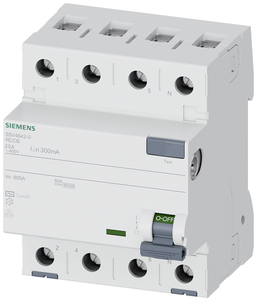 G_I202_XX_87364P 5SV4642-0 RCCB TYPE AC 25/4 300MA 4MW - Зображення 1