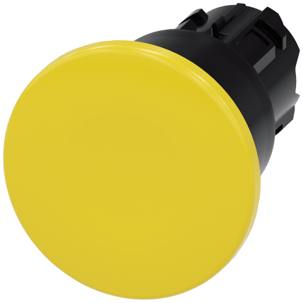 3SU1000-1BA30-0AA0 Mushroom pushbutton, 40mm, yellow