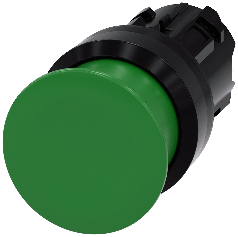 G_IC03_XX_07000P 3SU1000-1AD40-0AA0 Mushroom pushbutton, 30mm, green - Зображення 1