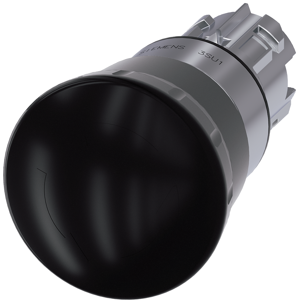 G_IC03_XX_07207P 3SU1050-1HB10-0AA0 Mushroom pushbutton, 40mm, black - Зображення 1