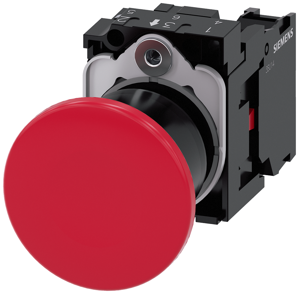 G_IC03_XX_07232P 3SU1100-1BA20-1CA0 Mushroom pushbutton, 40mm, red - Зображення 1
