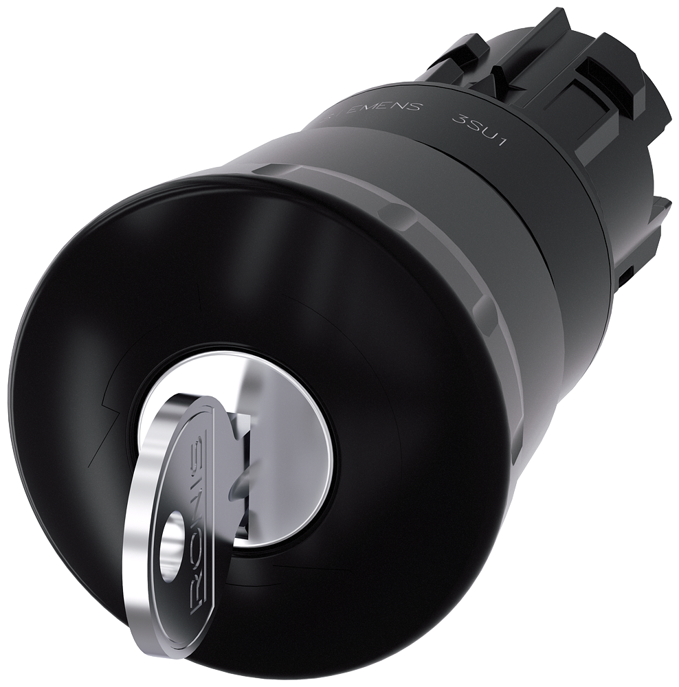 G_IC03_XX_22984P 3SU1000-1HG10-0AA0 Mushroom pushbutton, 40mm, black - Зображення 1