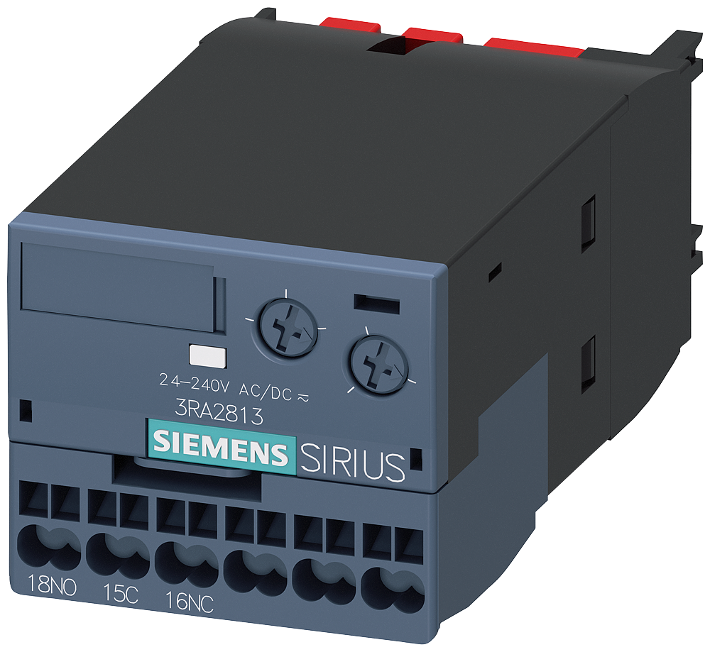 G_NSA0_XX_00634P 3RA2813-2AW10 AUX. SWITCH ON-DELAY UC24-240V 0... - Зображення 1