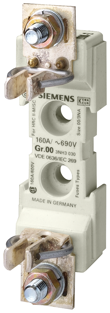 3NH3030 LV HRC FUSE BASE S00 1-P PAD-TYPE