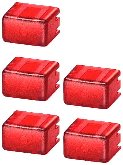 5TG8061 CAP-SET FOR PUSHBUTTON 5XRED/TRANSP